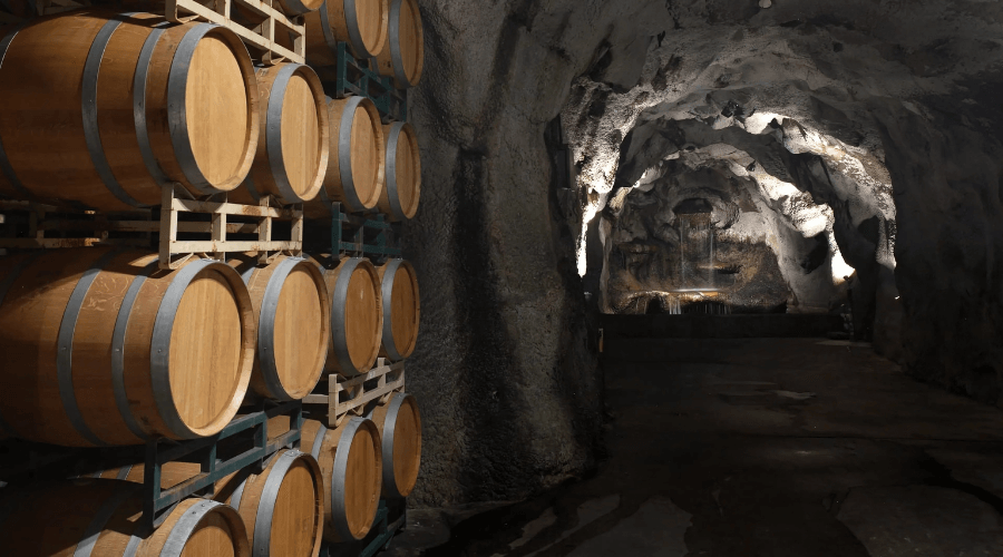Ironstone's Reserve Wines In Small French and American Oak Barrels The naturally cooled caverns hold Ironstone's Reserve wines in small French and American oak barrels